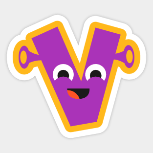 V Letter Sticker